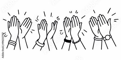 Audience hands clapping at concert stage