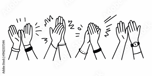 Hands clapping at business meeting