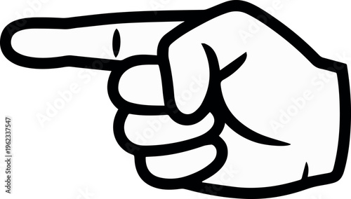 Hand pointing left instruction marker