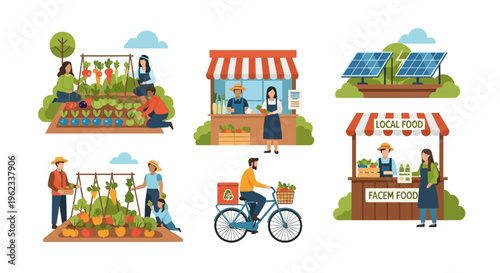 Sustainable Food System: Urban Gardening, Farmers Market, Green Energy & Local Produce Delivery