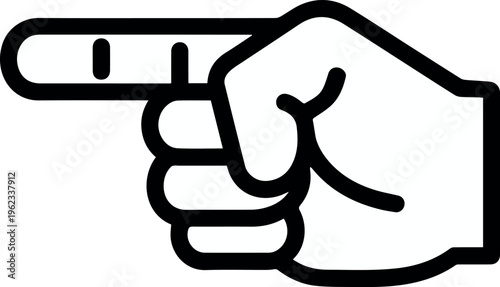 Hand pointing left navigation icon