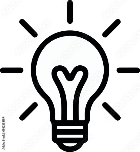 Light bulb symbol for technology innovation and startup