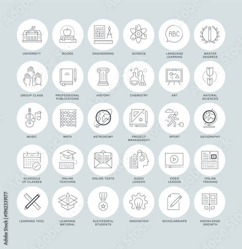 Education and Learning  Icons Set