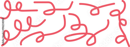 Red squiggly lines on white background forming abstract pattern