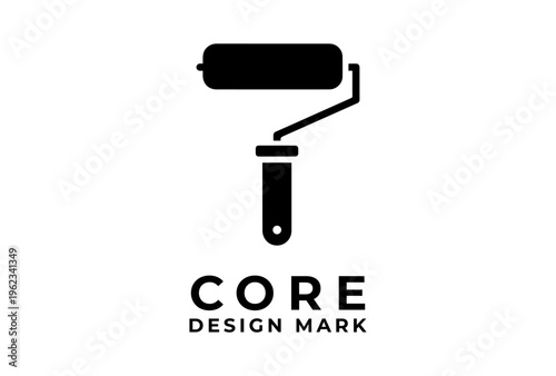 Paint Roller Icon Presented As Bold Silhouette Black Vector Illustration For Creative Design Tool Use