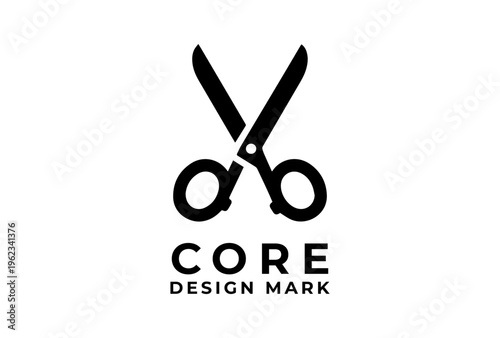 Scissors Icon Presented As Bold Silhouette Black Vector Illustration For Creative Design Tool Use