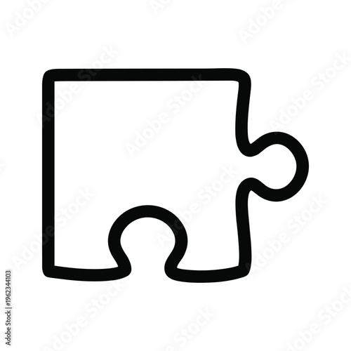 Abstract geometric puzzle piece with two interlocking shapes forming an incomplete square