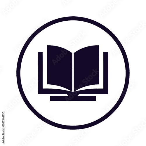 Open Book Icon in Circle.