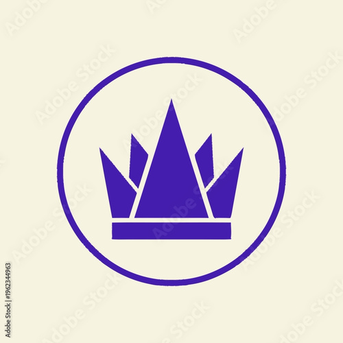 Purple Crown Icon Royal Symbol.
