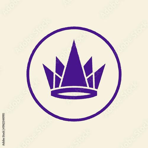 Purple Crown Logo Symbol Icon.