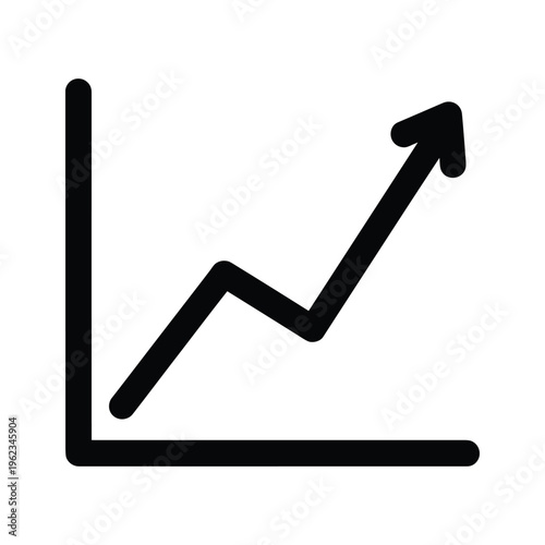 Graphic of upward trend with a small dip in the middle of the line