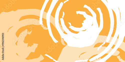 Textured yellow brush stroke with rough edges and scattered dots on a white background paint, elegant and professional look