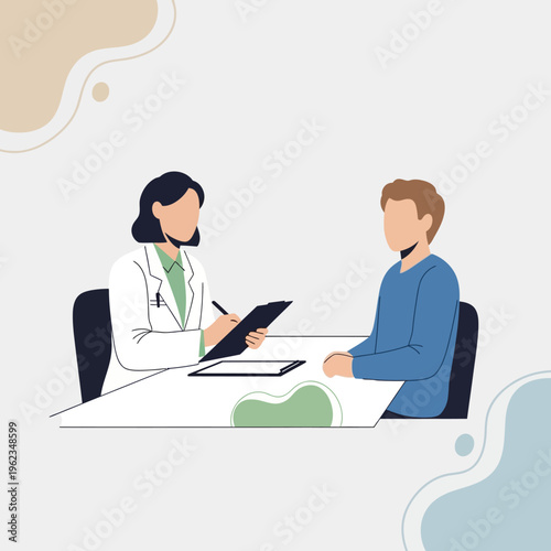 Doctor consulting patient in medical office, healthcare, doctor's appointment, medical examination