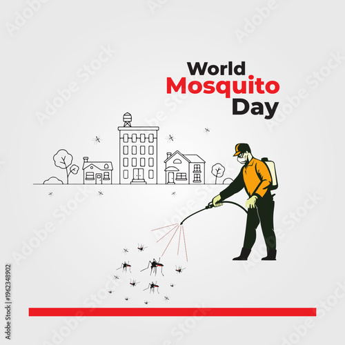 World Mosquito Day. Template For Background, Banner, Card, Poster. Vector Illustration