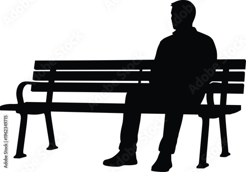 Person silhouette on bench, solitude theme, contemplation moment, waiting scene, 