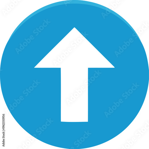 Free Download Upward Arrow Icon in Blue Circle Isolated on White Background for Web and App Interface - GFXLoad