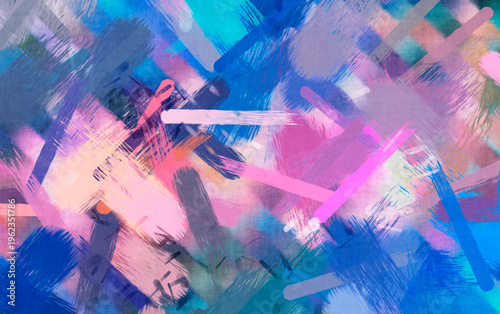 Abstract colorful paint brush strokes texture background. Soft pastel acrylic paint pattern with dynamic strokes. Artistic modern abstract wallpaper design. illustration digital