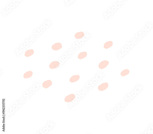 おしゃれでかわいい薄いピンク色の装飾 - 手描きのゆるい楕円で作った粒状のあしらいのイラスト素材