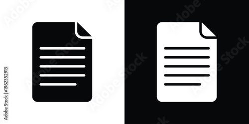 Minimalist vector icon of two stacked pages with text lines. Represents documents, file copies, content management, paperwork, and digital or physical information storage.