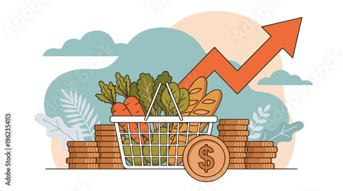 Rising food prices and grocery shopping costs due to inflation