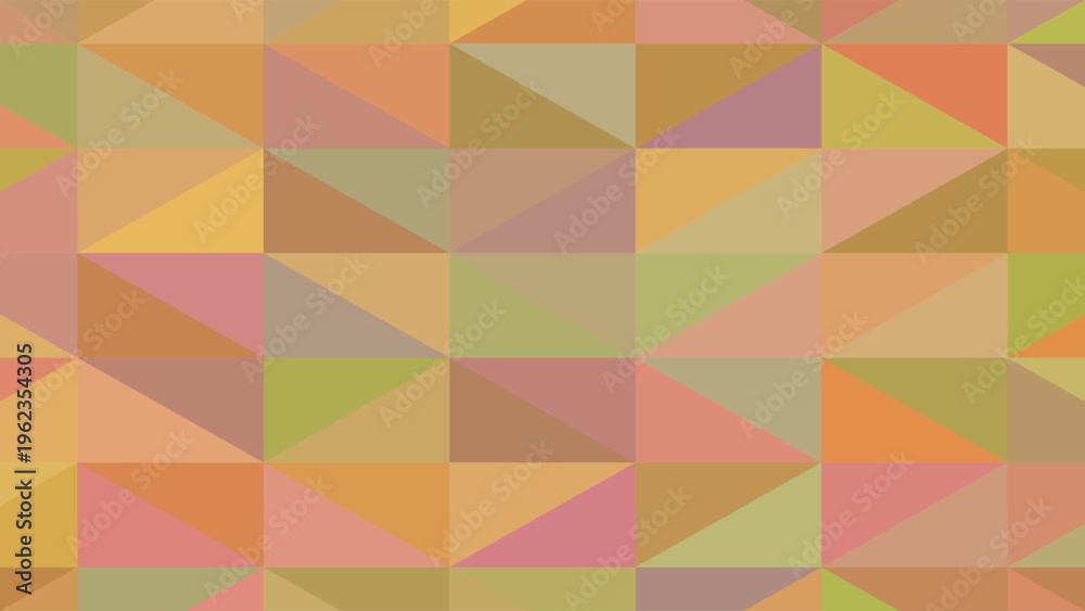 Obraz premium Warm earth tones geometric mosaic pattern with interlocking triangles and squares in autumn colors