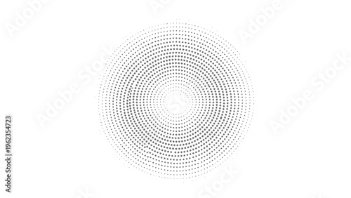 Concentric Circles of Dots Pattern, Abstract Radial Halftone Background
