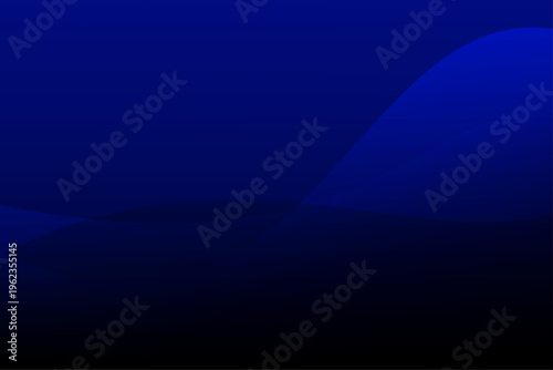 深い青のグラデーションと滑らかな波形が重なる抽象背景デザイン


