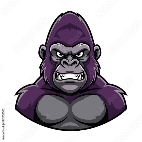 Angry Gorilla Cartoon Character Illustration.
