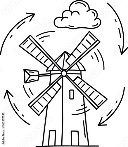 Windmill generating power from wind energy