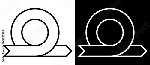 Abstract geometric circle loop with arrow pointer. Minimalist vector illustration of agile process symbol or cyclic iteration isolated on black and white backgrounds.