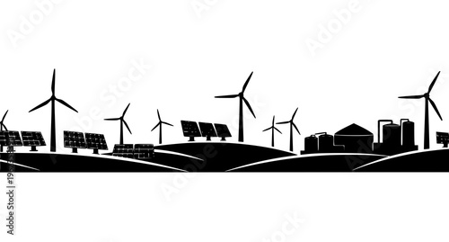 Renewable energy sources and industrial buildings Vector