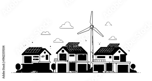 vector illustration of a sketch of house