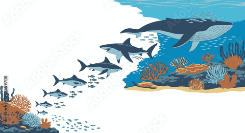 Oceanic Ecosystem With Diverse Marine Life.