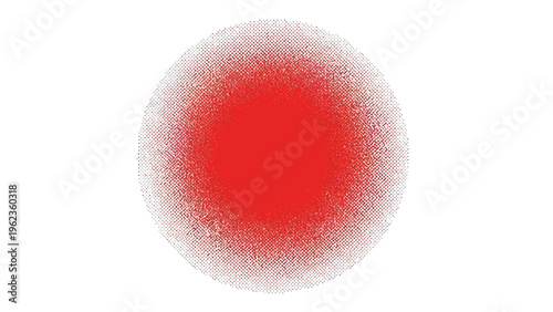 Vibrant Red Circle Burst Effect on White Background - Abstract Gradient Dot Pattern