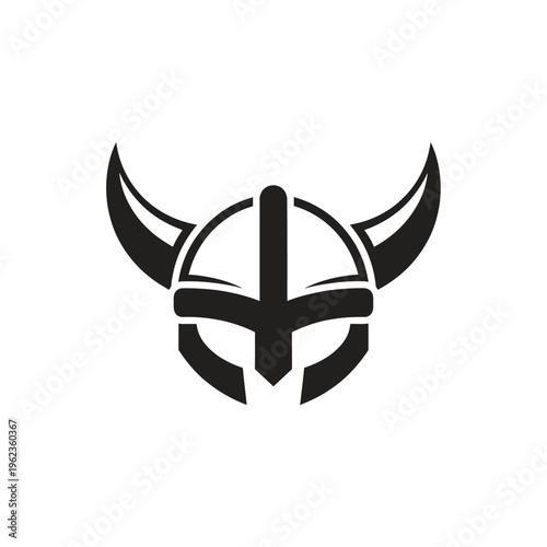 Viking Helmet Icon, Norse Warrior Symbol, Ancient Scandinavian Warrior Headgear
