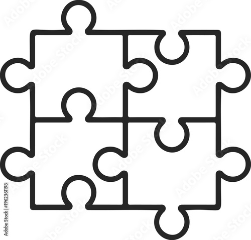 Puzzle Grid Matching Icon Set