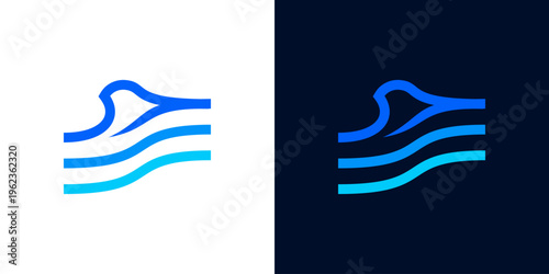 Dual meaning logo combining wave elements, symbolizing flow, adaptability, energy, resilience, and continuous movement toward progress and new opportunities.