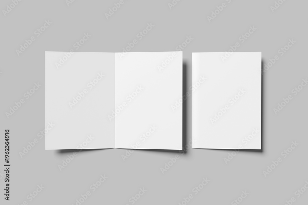 Fototapeta premium Blank A4 Bifold Brochure Mockup