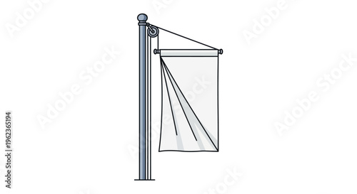 Elegant vertical banner display on a pole, providing a clear visual platform for announcements, promotions, or symbolic messages