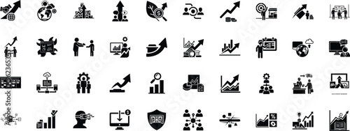 Comprehensive icons representing various business and technology concepts