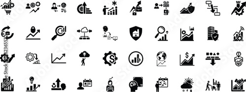 Comprehensive collection of business and financial growth icons