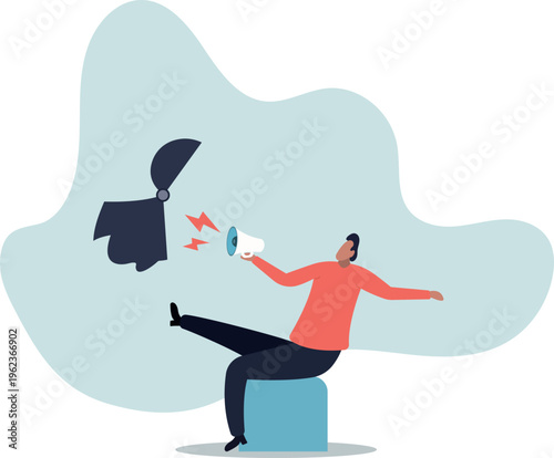 Brainwash, make someone to believe, aggressive or repetitive advertising message, awareness, motivation or communication.human life and situation.