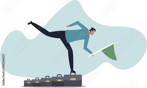 Career growth development plan, job promotion or motivation to achieve work target,human life and situation.