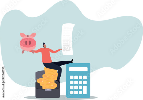 Budget, expense and cost calculation, investment advisor or financial planning .human life and situation.