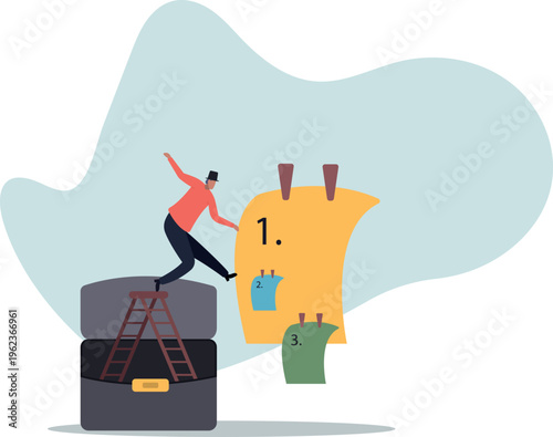 Set work priority, arrange to do list which job to do before and after, task management.human life and situation.