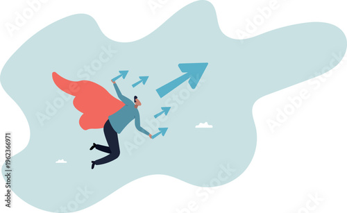 Growth or growing business forward to success, effort to drive growth or career success, economic or work performance rising up,human life and situation.