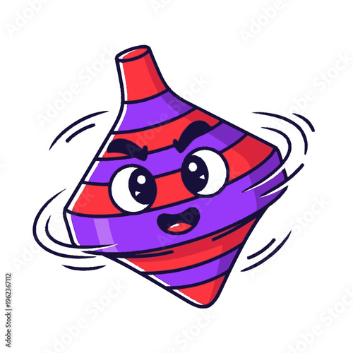 Cute Cartoon Spinning Top Toy with Happy Face.