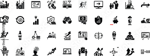 Comprehensive icons representing various business, technology, and productivity concepts