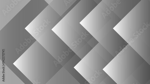 Vector Geometric shapes overlap in gradient shades of gray with minimalist elegance, forming a modern design abstract. Subtle transitions create a compelling visual pattern.