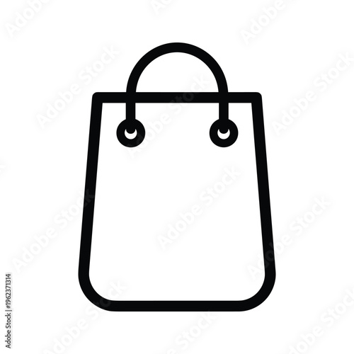 A simple line drawing of a shopping tote bag with dual handles and side loops